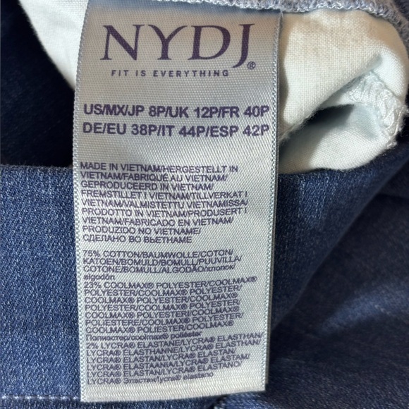 NYDJ Lift Tuck Cropped Jeans Cool Embrace Pull On Stretch Straight Leg Capri 8P - Picture 10 of 15